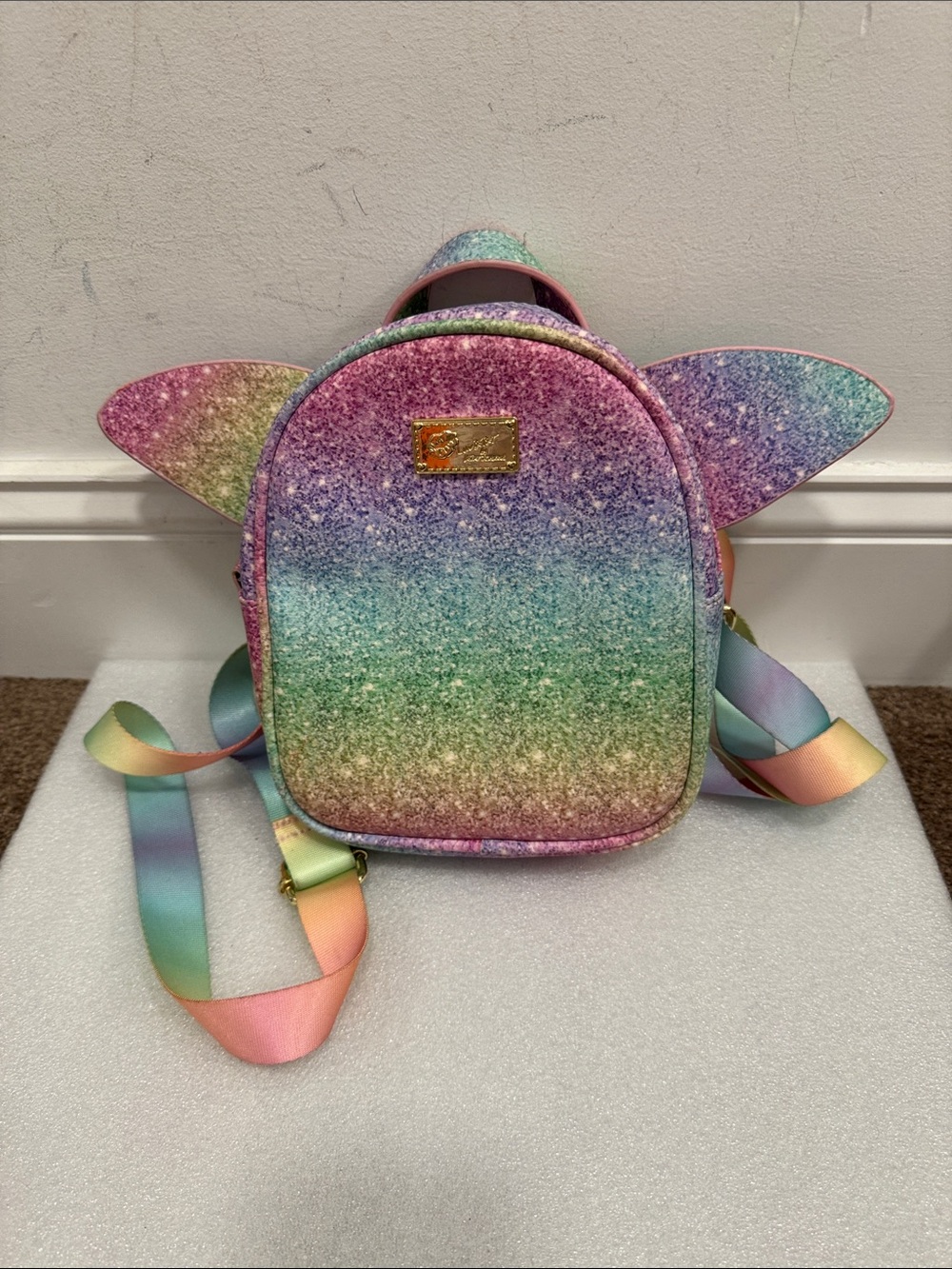 Betsey Johnson luv Betsey multi color winged mini backpack